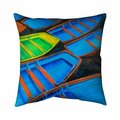 Begin Home Decor 26 x 26 in. Small Canoes-Double Sided Print Indoor Pillow 5541-2626-CO69